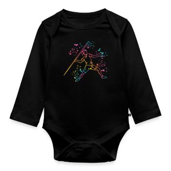 Speerwurf Colorsplash Speerwurf - Baby Bio-Langarm-Body - Schwarz - Vorne