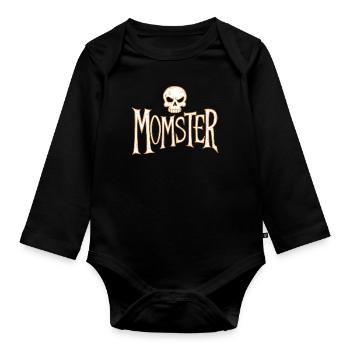 Halloween Squelette Effrayant Effrayant Horreur Fête - Body Bébé bio manches longues - noir - Devant
