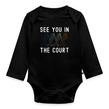Sport Ball Club - Organic Longsleeve Baby Bodysuit - black - Front