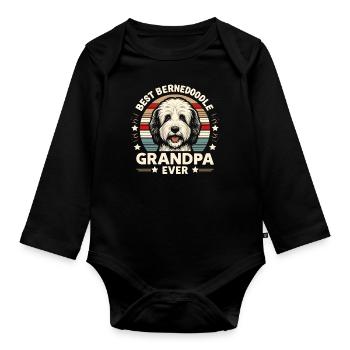 Bernedoodle Chien Grand-père - Body Bébé bio manches longues - noir - Devant