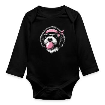 Bernedoodle Chien - Body Bébé bio manches longues - noir - Devant