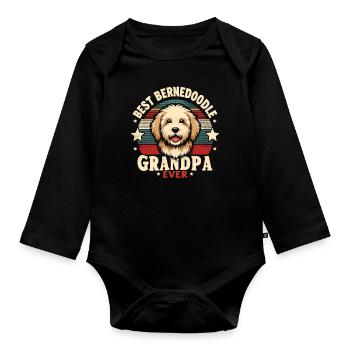 Bernedoodle Chien Grand-père - Body Bébé bio manches longues - noir - Devant