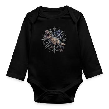 Halloween Costume Pumpkin Scary Spooky Horror Party - Organic Longsleeve Baby Bodysuit - black - Front