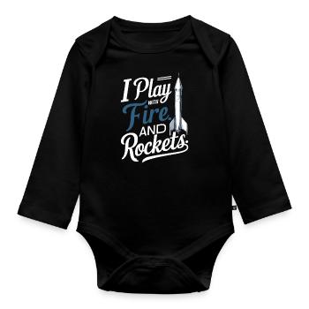 Modèles réduits de fusées amusantes - Body Bébé bio manches longues - noir - Devant