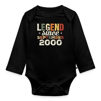 Legendary since September 2000 Birthday September - Organic Longsleeve Baby Bodysuit - black - Front