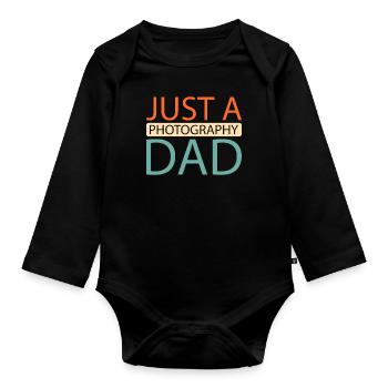 Photographer Photography Camera - Organic Longsleeve Baby Bodysuit - black - Front