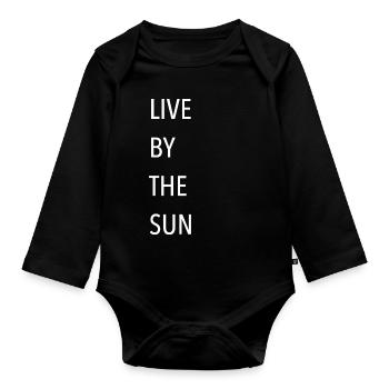 Live By The Sun Morning Noon afternoon Evening - Organic Longsleeve Baby Bodysuit - black - Front