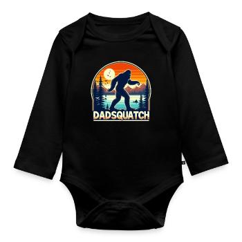Bigfoot DADSQUATCH Papa Papa Papa Cadeau - Body Bébé bio manches longues - noir - Devant