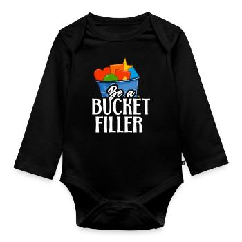 School Counselor Be A Bucket - Baby Bio-Langarm-Body - Schwarz - Vorne