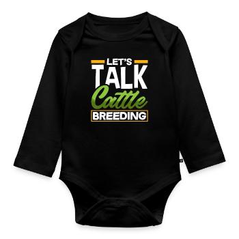 Lass Uns Über Rinderzucht Sprechen Highland Kuh - Baby Bio-Langarm-Body - Schwarz - Vorne