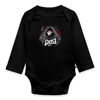 Ghost Bait Geister Köder Design Paranormal Jäger - Baby Bio-Langarm-Body - Schwarz - Vorne