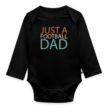 Football américain Juste un papa de football - Body Bébé bio manches longues - noir - Devant