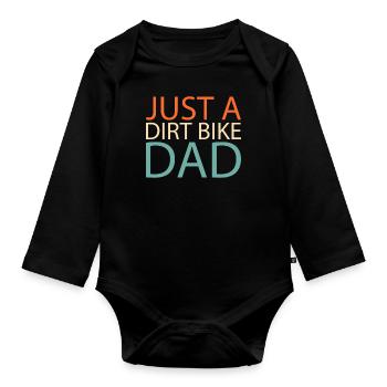 Mx Motocross Dirt Bike Just A Dirt Bike Dad - Baby Bio-Langarm-Body - Schwarz - Vorne