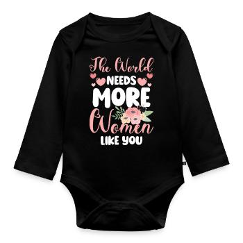 Frauentag Feiertag Feier - Baby Bio-Langarm-Body - Schwarz - Vorne