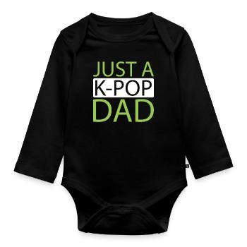 K Pop Kpop Pop coréenne Juste un papa Kpop - Body Bébé bio manches longues - noir - Devant