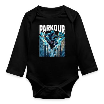 Parkour - Body Bébé bio manches longues - noir - Devant