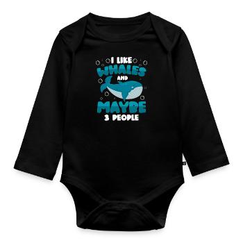 Sea Water Diving - Organic Longsleeve Baby Bodysuit - black - Front