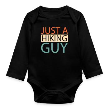 Wandern Wanderer Just A Hiking Guy - Organic Longsleeve Baby Bodysuit - black - Front