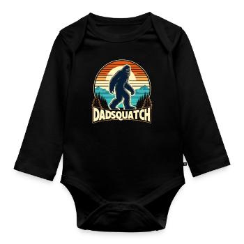Bigfoot DADSQUATCH Papa Papa Papa Cadeau - Body Bébé bio manches longues - noir - Devant