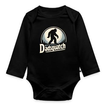Bigfoot DADSQUATCH Papa Papa Papa Cadeau - Body Bébé bio manches longues - noir - Devant