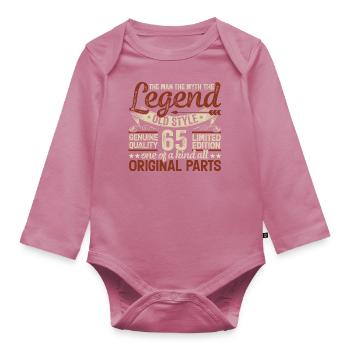 65 Years Old, Legends 1959 Vintage 1959 Jubilee - Organic Longsleeve Baby Bodysuit - mauve - Front