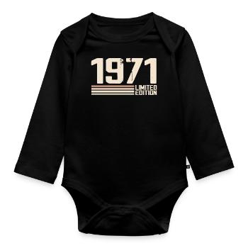 1971 Vintage 1971 Birthday 1971 Retro 1971 - Organic Longsleeve Baby Bodysuit - black - Front