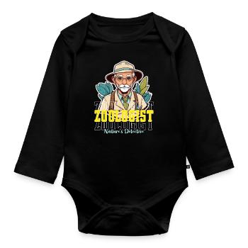 Zoologist Nature's Detective Animal Scientist - Organic Longsleeve Baby Bodysuit - black - Front