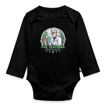 Zoologist for Feathers and Scales Expert Zoology - Organic Longsleeve Baby Bodysuit - black - Front