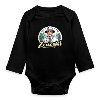 Zoologist Making Sense Of The Wild Animal Lover - Organic Longsleeve Baby Bodysuit - black - Front