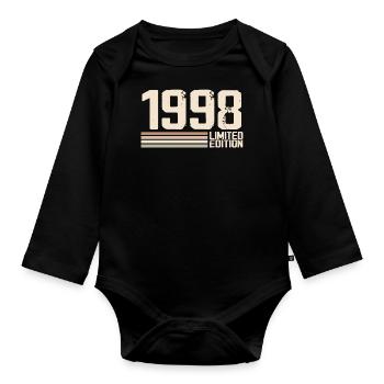 1998 Vintage 1998 Birthday 1998 Retro 1998 - Organic Longsleeve Baby Bodysuit - black - Front