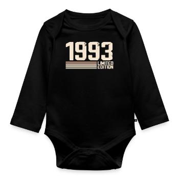 1993 Vintage 1993 Birthday 1993 Retro 1993 - Organic Longsleeve Baby Bodysuit - black - Front