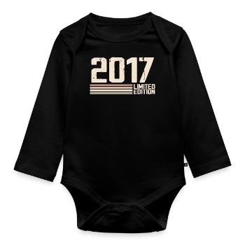 2017 Vintage 2017 Birthday 2017 Retro 2017 - Organic Longsleeve Baby Bodysuit - black - Front
