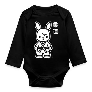 Judo - Baby Bio-Langarm-Body - Schwarz - Vorne