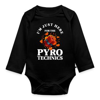 Pyro New Year's Eve Football Fireworks - Organic Longsleeve Baby Bodysuit - black - Front