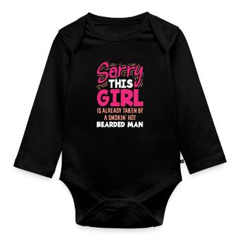 Bartpflege Bart Liebhaber Männer Bart - Baby Bio-Langarm-Body - Schwarz - Vorne