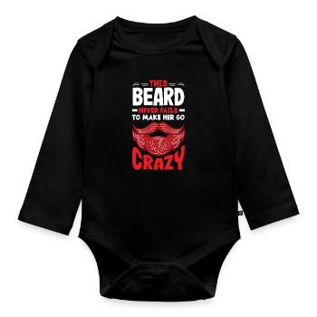 Soins de la barbe Beard Lover Hommes Barbe - Body Bébé bio manches longues - noir - Devant