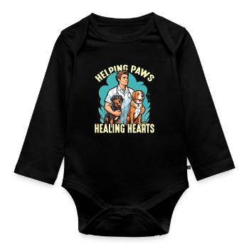 Veterinary Technician Helping Paws Animal Lover - Organic Longsleeve Baby Bodysuit - black - Front