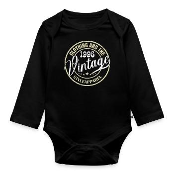 Vintage 1995 Cadeau Anniversaire 1995 Rétro 1995 - Body Bébé bio manches longues - noir - Devant