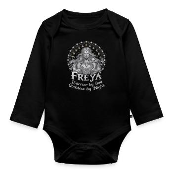 Mythical Norse Goddess Freya Legendary Artwork - Organic Longsleeve Baby Bodysuit - black - Front