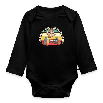 Dog Agility Training Obstacles Are Our Dog Sports - Organic Longsleeve Baby Bodysuit - black - Front