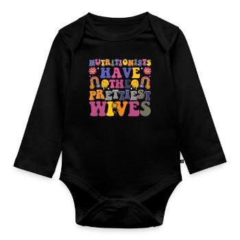 Nutritionist Fitness Advice - Organic Longsleeve Baby Bodysuit - black - Front