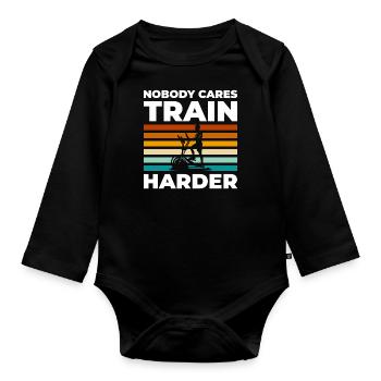 Training Muskeln Trainer - Baby Bio-Langarm-Body - Schwarz - Vorne