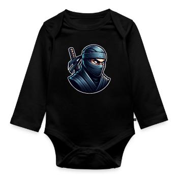 Ninja - Body Bébé bio manches longues - noir - Devant