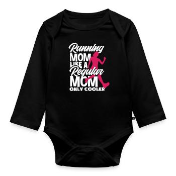 Running Mom Like A Regular Mom Only Cooler - Body Bébé bio manches longues - noir - Devant