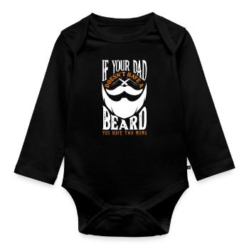 Beard Care Beard Lover Men Beard - Organic Longsleeve Baby Bodysuit - black - Front