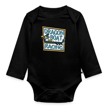Drachenboot-Rennteam Paddler Trommler Liebhaber - Baby Bio-Langarm-Body - Schwarz - Vorne