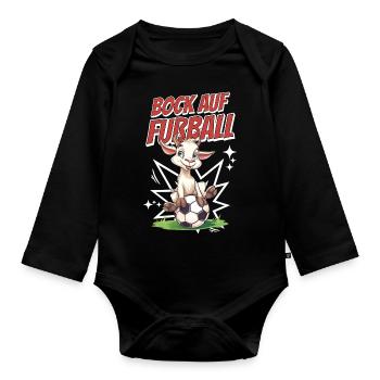 Drôle Humour Jeu de mots Football Football - Body Bébé bio manches longues - noir - Devant