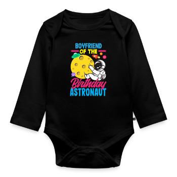 Anniversaire des enfants Membres de la famille des astronautes - Body Bébé bio manches longues - noir - Devant