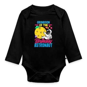 Anniversaire des enfants Membres de la famille des astronautes - Body Bébé bio manches longues - noir - Devant