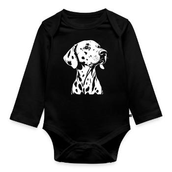 Dalmatians - Dog Fan - Organic Longsleeve Baby Bodysuit - black - Front
